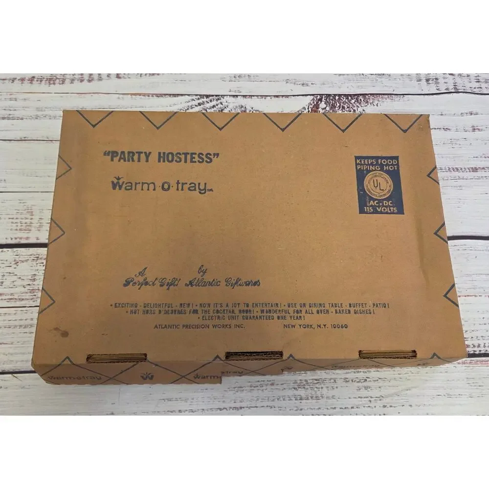 Party Hostess Warm-O Tray Electric Food Warming Tray w Box USA Liberty Bell